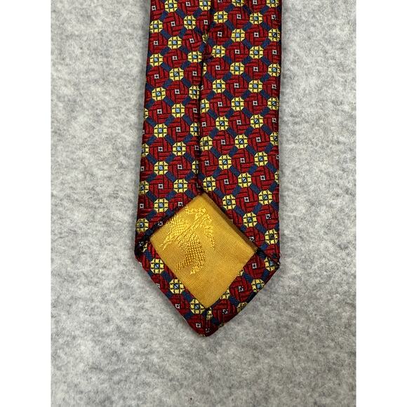 Brooks Brothers Red Gold Geometric Silk Neck Tie - Picture 7 of 7